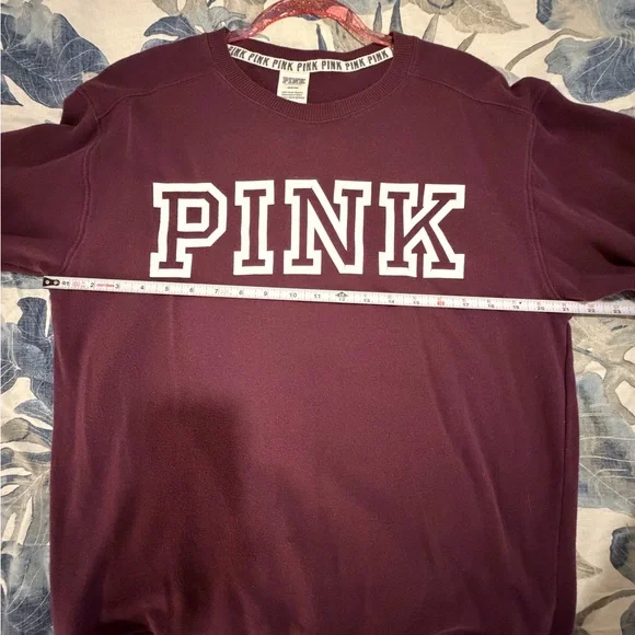 PINK Victoria's Secret Maroon Collegiate Style Log Sweatshirt - Picture 3 of 7